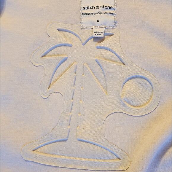 Stitch & Stone Kids 6 Beige Tan Surf Beach Puff Print Zip Hoodie NWOT - Picture 4 of 6